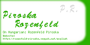 piroska rozenfeld business card